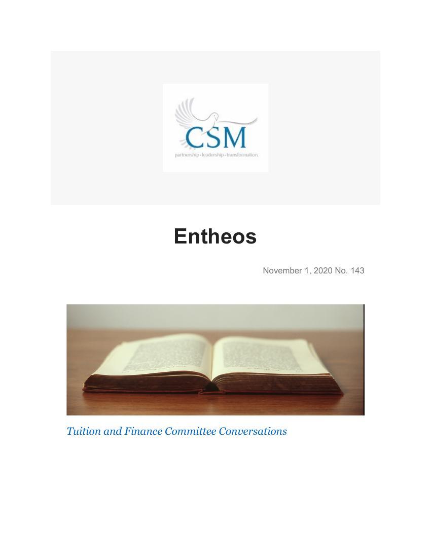 Tuition Discussions For The Finance Committee   CSM Nov 2020